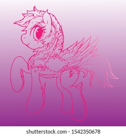 Use the pink line horse on the purple background. Various animals.