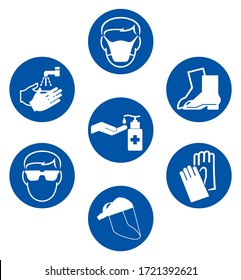 Use PPE Required Prevent Spread Of Virus Covid-19 Symbol Sign ,Vector Illustration, Isolate On White Background Label. EPS10