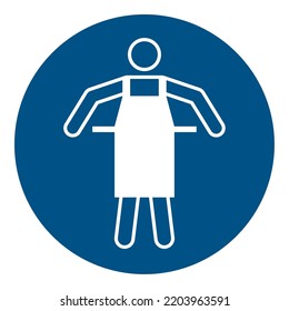 Use protective apron
To signify that the front of the body must be protected by an apron
Hazard : Front of body striking or being struck by objects or coming into contact with substances or materials