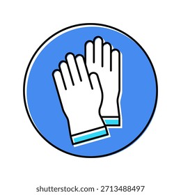 Utilice el Vector protector del icono del color de los guantes. Utilice el signo protector de los guantes