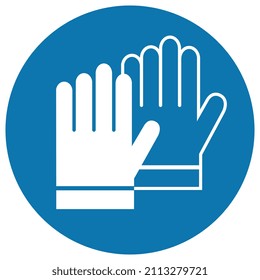 Verwenden Sie Schutzhandschuhe, Vektorsymbol einzeln auf weißem Hintergrund