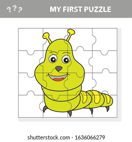 Use puzzle and restore the picture. Paper game for kids. The easy level. My first puzzle