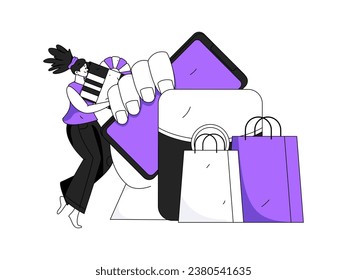Use red envelopes to attract new customers and promote activity. Flat vector character concept illustration
