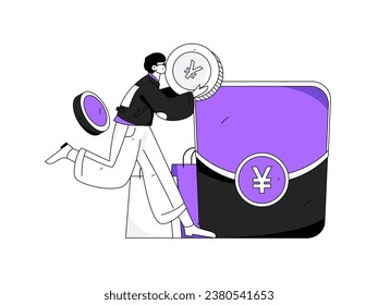 Use red envelopes to attract new customers and promote activity. Flat vector character concept illustration
