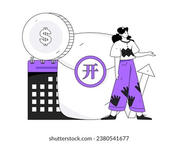 Use red envelopes to attract new customers and promote activity. Flat vector character concept illustration
