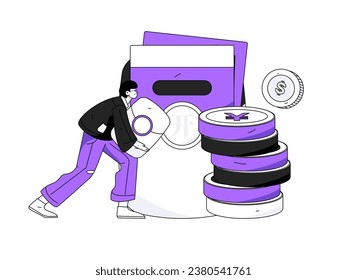 Utilice sobres rojos para atraer nuevos clientes y promover la actividad. Ilustración del concepto de carácter vector plano
