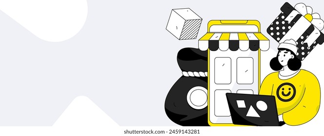 Utilice sobres rojos para atraer nuevos clientes y promover la actividad. Ilustración de concepto de personaje de Vector plano
