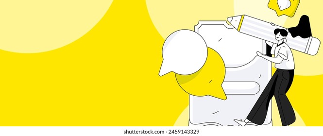 Use red envelopes to attract new customers and promote activity. Flat vector character concept illustration
