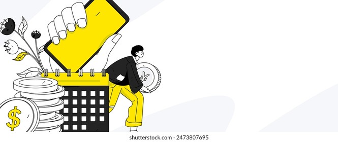 Utilice sobres rojos para atraer nuevos clientes y promover la actividad. Ilustración de concepto de personaje de Vector plano
