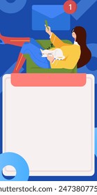 Use red envelopes to attract new customers and promote activity. Flat vector character concept illustration
