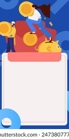 Use red envelopes to attract new customers and promote activity. Flat vector character concept illustration
