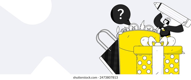 Use red envelopes to attract new customers and promote activity. Flat vector character concept illustration
