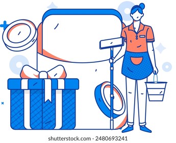 Utilice sobres rojos para atraer nuevos clientes y promover la actividad. Ilustración de concepto de personaje de Vector plano

