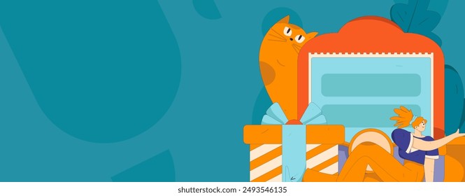 Use red envelopes to attract new customers and promote activity. Flat vector character concept illustration
