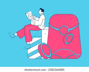 Use red envelopes to attract new customers and promote activity. Flat vector character concept illustration
