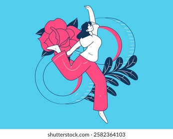 Use red envelopes to attract new customers and promote activity. Flat vector character concept illustration
