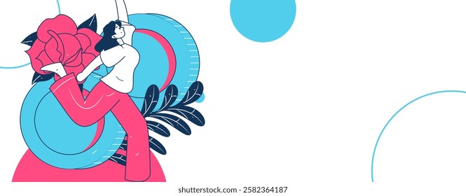 Use red envelopes to attract new customers and promote activity. Flat vector character concept illustration
