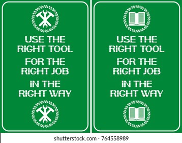 Use Right Toolfor Right Jobin Right Stock Vector (Royalty Free ...