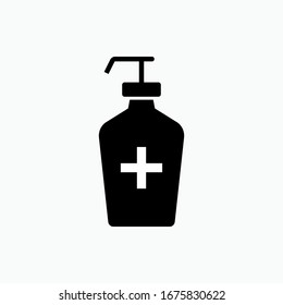 Use Sanitizer Icon. Direction for Sterilizing Human Body. Sign and Illustration of Prevention of Viruses.