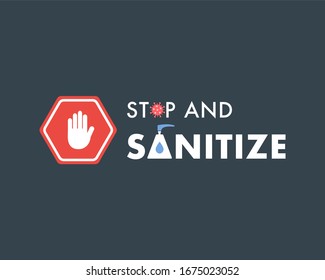 Use sanitizer to stay away from germs. Use rubbing alcohol on the go. Hand stopping people to educate and use hand sanitiser against coronavirus. Protection from Covid-19 virus.