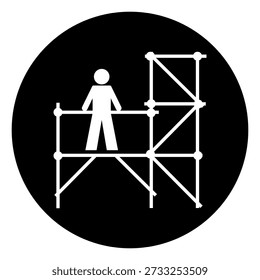 Use Scaffolding Symbol Sign, Vector Illustration, Isolated On White Background Label. EPS10