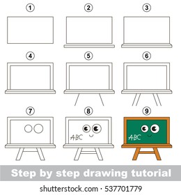 Use scissors and glue and restore the picture inside the contour. Easy educational paper game for kids. Simple kid application with Green Board.
