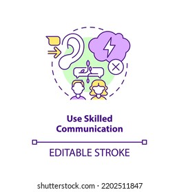Use skilled communication concept icon. Fixing relationship after big fight abstract idea thin line illustration. Isolated outline drawing. Editable stroke. Arial, Myriad Pro-Bold fonts used