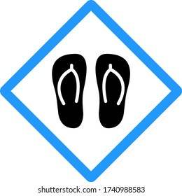 Use Slipper in Pool Area Concept Vector Blue Color Icon Design, Pool and beach safety rules on white background