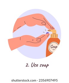 Use Soap Hygiene Badge Vector Illustration