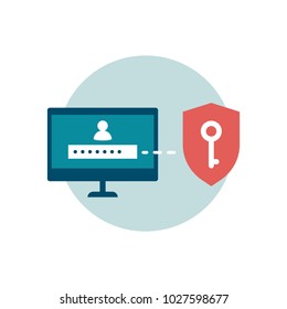 Use Strong Passwords To Protect Your Accounts Online, Cyber Security Icon