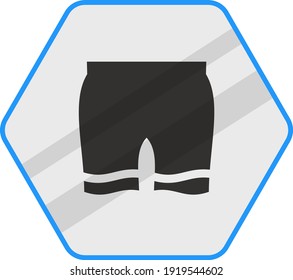 Verwenden Sie das Konzept der Badehose Vektorblau-farbige Icon-Design, Pool- und Strandsicherheitsvorschriften auf weißem Hintergrund, Swimming Sports hexagon-Zeichenmockup Stockillustration