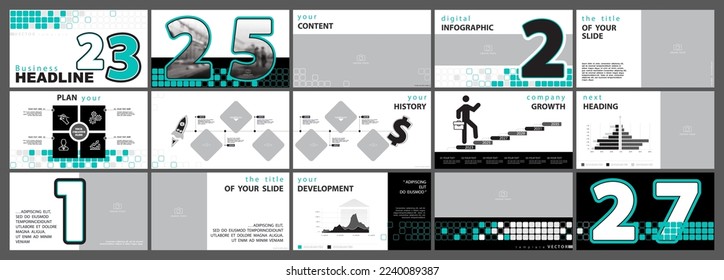 Verwenden Sie in einer Vorlage für Geschäftsvorträge. Abbildungen 2025, Pixel, Symbol, grün, schwarze Elemente auf weißem Hintergrund.Mehrzweckbildschirm, Flyer-Unternehmensbericht, Werbung, Marketing, Banner