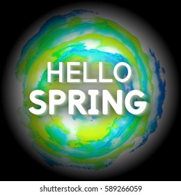 Use this Card for Congratulations. Spring Greeting Postcard. Best vector design. Decorative text with hand-drawn texture. Art colorful template for banners, brochures, placards, flyers, posters.  