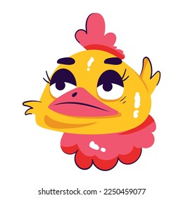 Use this flat sticker of hen for web and apps 