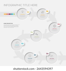 Use this modern timeline template for business process visualization needs. This professional workflow timeline template helps present essential data and steps clearly.