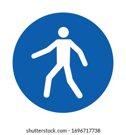 Use this walkway. M024.Standard ISO 7010. Safety and precaution signs, for every factory and business.