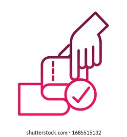 use tissue cleaning prevent spread of covid19 vector illustration gradient icon