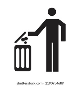 Use trash can vector sign illustration isolated on white background