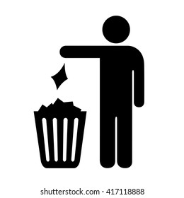 Use trash can vector sign illustration isolated on white background