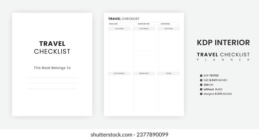 Use a Travel Checklist or Packing List for Vacation. Minimalist International Travel Checklist Printable Travel Planner