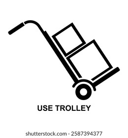 Use trolley icon isolated on background vector illustration.