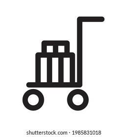 Use trolley icon, Packaging Symbol.vector icon with high quality black outline.