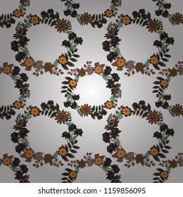 Use for wallpaper, printing on the packaging paper, textiles. Seamless floral pattern. Vintage vector ornament in white, brown and gray tones.