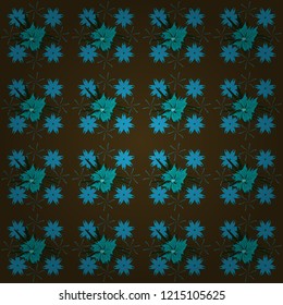 Use for wallpaper, printing on the packaging paper, textiles. Seamless floral pattern. Vintage vector ornament in brown, blue and black tones.