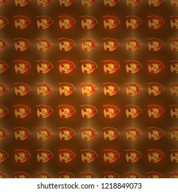 Use for wallpaper, printing on the packaging paper, textiles. Seamless floral pattern. Vintage vector fish ornament in yellow, red and brown tones.