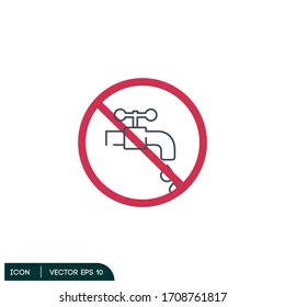 
Use of water faucets is prohibited icon sign design element vector eps 10