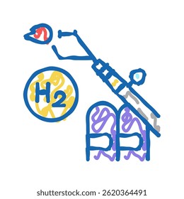use in welding hydrogen doodle icon sketch vector. use in welding hydrogen sign. isolated symbol illustration