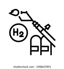 use in welding hydrogen line icon vector. use in welding hydrogen sign. isolated contour symbol black illustration