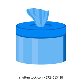 Use wet wipes vector isolated on the white background. Disinfection and hygiene sign illustration. Hand sanitizer element, antiseptic napkins.