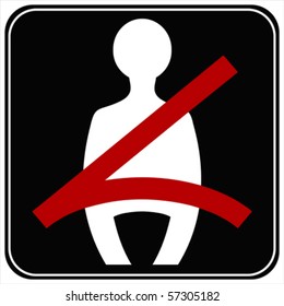 Use your seat belt icon,  vector